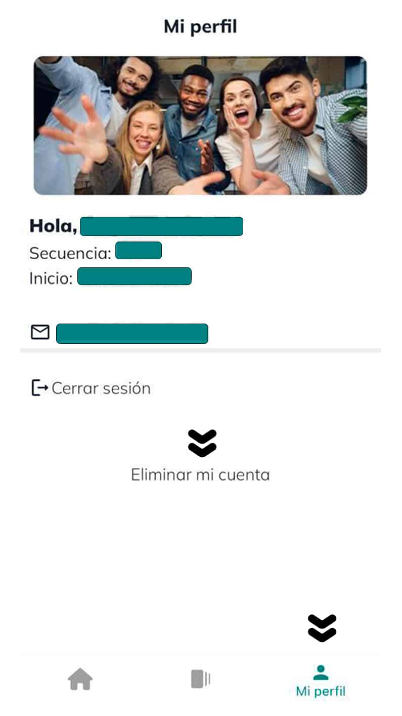 Eliminar cuenta app